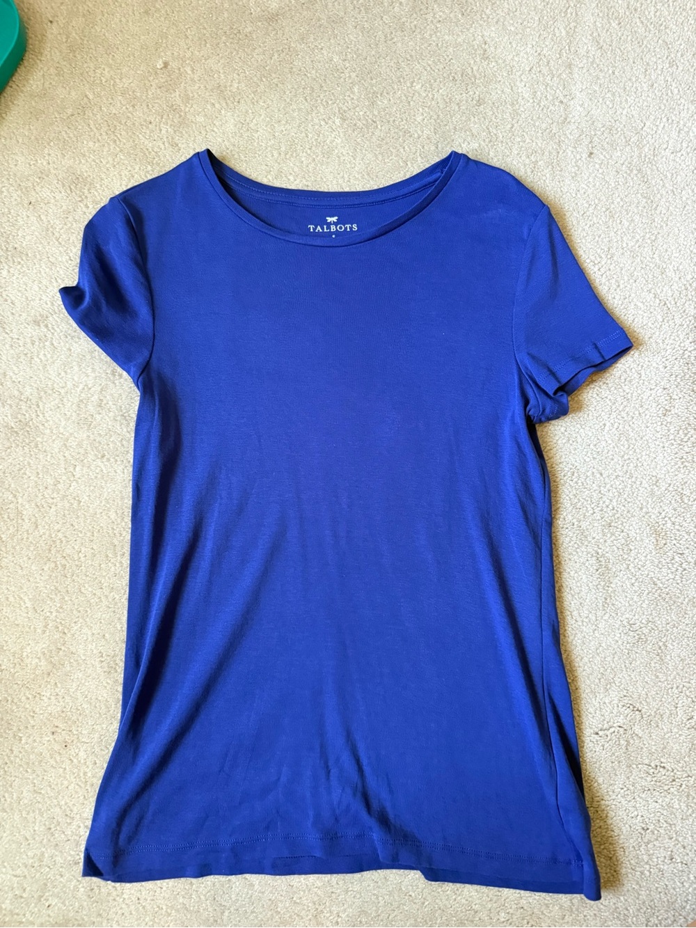 Talbots Short-Sleeve Crewneck Tee in Cobalt Blue